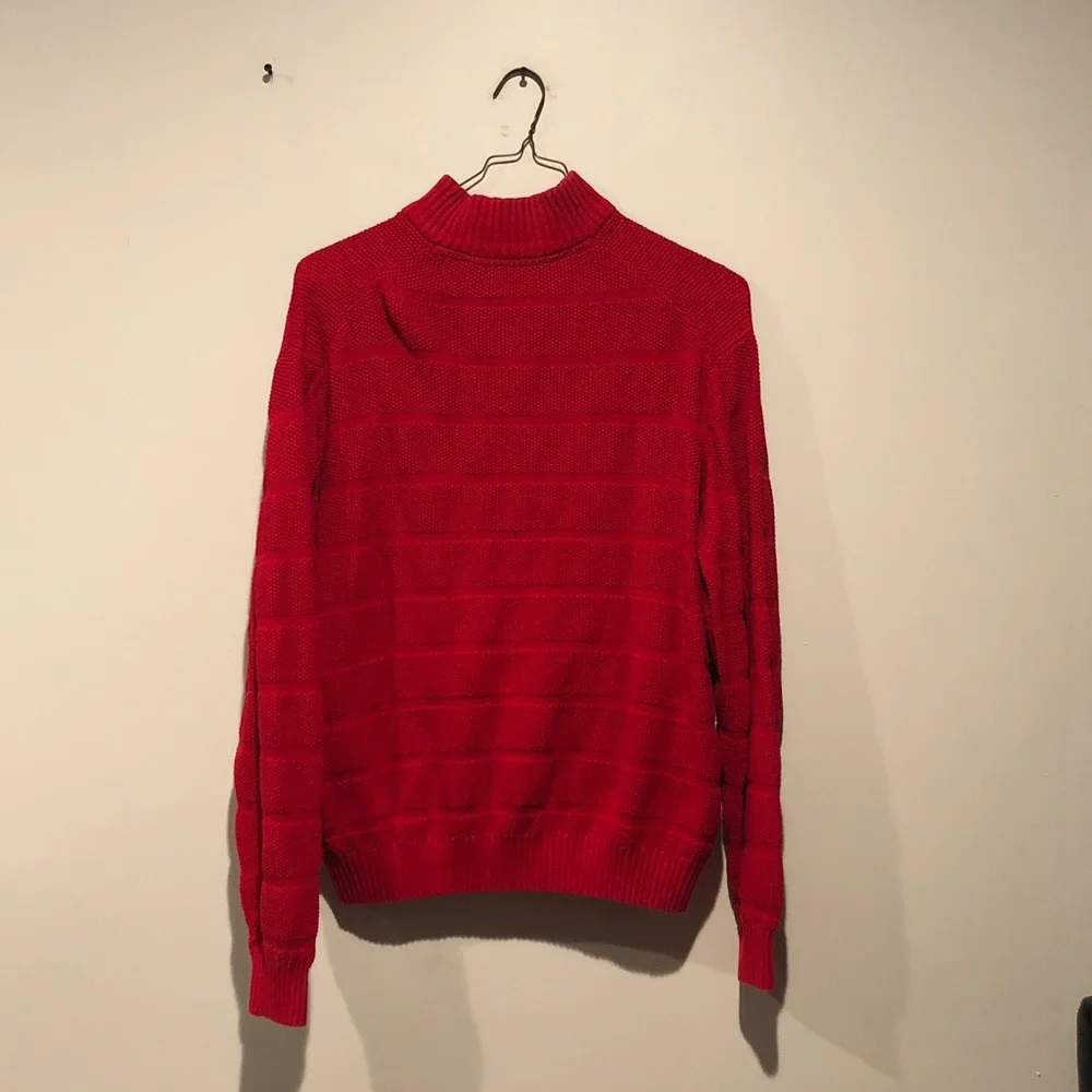 Izod Men’s Red Knit Quarter Zip Sweater